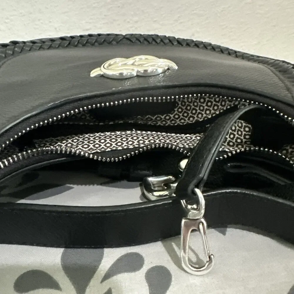 Brighton Black Leather Finn Convertible Shoulderbag Interlok Harmony Hobo (EUC)